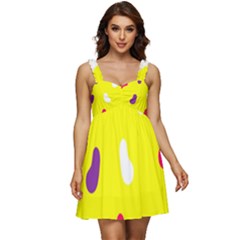 Pattern-yellow - 1 Ruffle Strap Babydoll Chiffon Dress