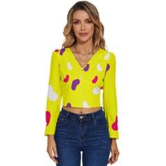 Pattern-yellow - 1 Long Sleeve V-Neck Top