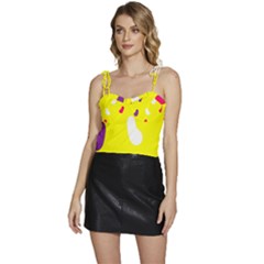 Pattern-yellow - 1 Flowy Camisole Tie Up Top