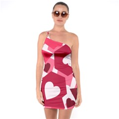 Pink-17 One Shoulder Ring Trim Bodycon Dress by nateshop