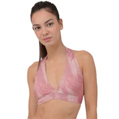 Pink-66 Halter Plunge Bikini Top