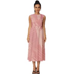 Pink-66 Sleeveless Round Neck Midi Dress by nateshop