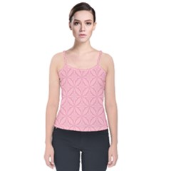 Pink-75 Velvet Spaghetti Strap Top