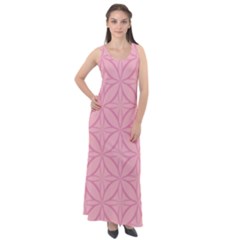 Pink-75 Sleeveless Velour Maxi Dress