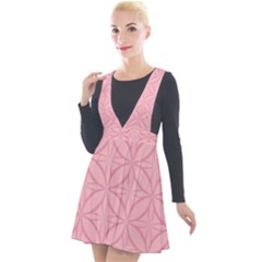Pink-75 Plunge Pinafore Velour Dress by nateshop