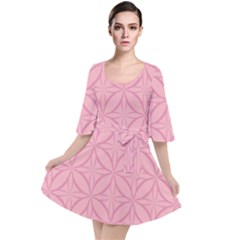 Pink-75 Velour Kimono Dress