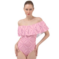 Pink-75 Off Shoulder Velour Bodysuit  by nateshop