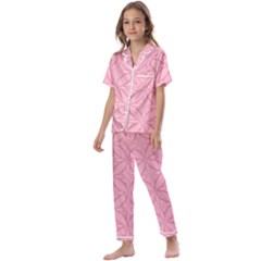 Pink-75 Kids  Satin Short Sleeve Pajamas Set