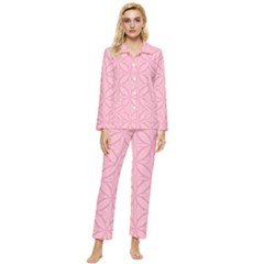 Pink-75 Womens  Long Sleeve Velvet Pocket Pajamas Set