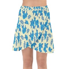 Rose-blue Wrap Front Skirt by nateshop