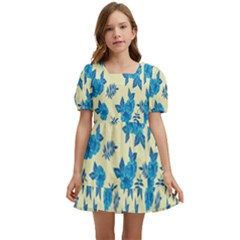 Rose-blue Kids  Short Sleeve Dolly Dress by nateshop