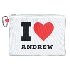 I Love Andrew Canvas Cosmetic Bag (xl) by ilovewhateva