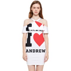 I Love Andrew Shoulder Frill Bodycon Summer Dress by ilovewhateva