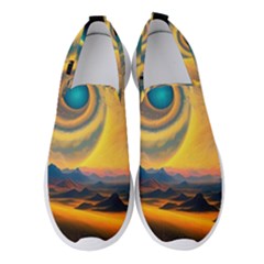 Ai Generated Surrealist Fantasy Dream Moon Space Women s Slip On Sneakers by Jancukart