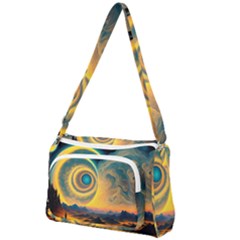 Ai Generated Surrealist Fantasy Dream Moon Space Front Pocket Crossbody Bag by Jancukart