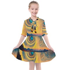 Ai Generated Surrealist Fantasy Dream Moon Space Kids  All Frills Chiffon Dress by Jancukart