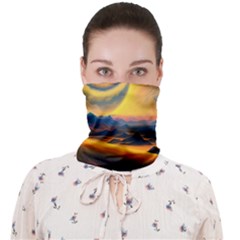 Ai Generated Surrealist Fantasy Dream Moon Space Face Covering Bandana (adult) by Jancukart