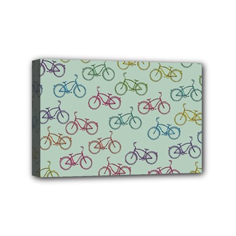 Bicycle Bikes Pattern Ride Wheel Cycle Icon Mini Canvas 6  X 4  (stretched) by Jancukart