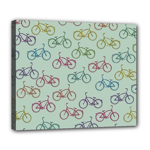 Bicycle Bikes Pattern Ride Wheel Cycle Icon Deluxe Canvas 24  X 20  (stretched) by Jancukart