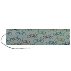 Bicycle Bikes Pattern Ride Wheel Cycle Icon Roll Up Canvas Pencil Holder (l) by Jancukart