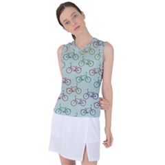 Bicycle Bikes Pattern Ride Wheel Cycle Icon Women s Sleeveless Sports Top by Jancukart