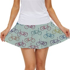 Bicycle Bikes Pattern Ride Wheel Cycle Icon Women s Skort
