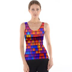 Geometric Pattern Colorful Fluorescent Background Tank Top