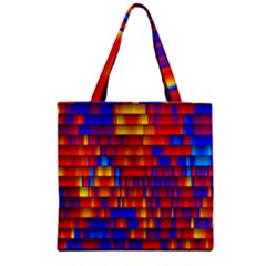 Geometric Pattern Colorful Fluorescent Background Zipper Grocery Tote Bag by Jancukart