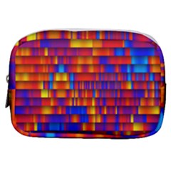 Geometric Pattern Colorful Fluorescent Background Make Up Pouch (small) by Jancukart
