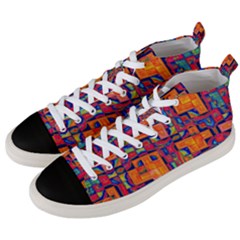 Background Graphic Beautiful Wallpaper Art Abstract Men s Mid-top Canvas Sneakers