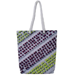 Field Agriculture Farm Stripes Diagonal Pattern Full Print Rope Handle Tote (small) by Jancukart