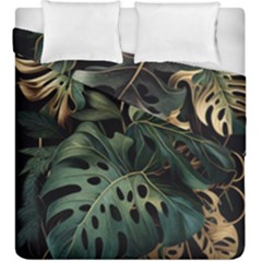 Tropical Leaves Leaf Foliage Monstera Nature Home Duvet Cover Double Side (king Size) by Jancukart