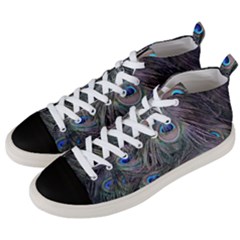 Peacock Feathers Peacock Bird Feathers Men s Mid-top Canvas Sneakers