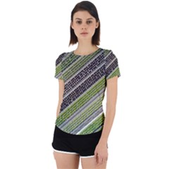 Field Agriculture Farm Stripes Diagonal Back Cut Out Sport Tee by Jancukart