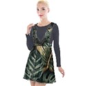 Tropical Leaves Foliage Monstera Nature Home Plunge Pinafore Velour Dress View1