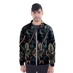 Tropical Leaves Foliage Monstera Nature Home Pattern Men s Windbreaker by Jancukart