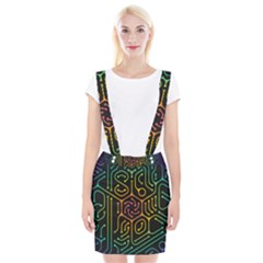 Circuit Hexagonal Geometric Pattern Background Pattern Braces Suspender Skirt