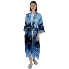 Pattern Frosty Frost Glass Maxi Satin Kimono by Jancukart