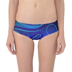 Spiral Shape Blue Abstract Classic Bikini Bottoms