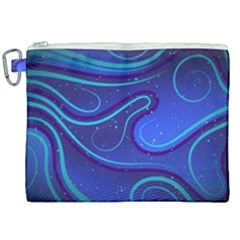 Spiral Shape Blue Abstract Canvas Cosmetic Bag (xxl)