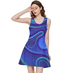 Spiral Shape Blue Abstract Inside Out Racerback Dress by Jancukart