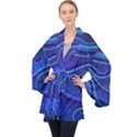 Spiral Shape Blue Abstract Long Sleeve Velvet Kimono  View1