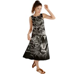 Lion Furious Abstract Desing Furious Summer Maxi Dress by Jancukart