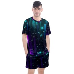 Abstract Building City 3d Men s Mesh Tee And Shorts Set