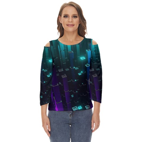 Abstract Building City 3d Cut Out Wide Sleeve Top by Jancukart