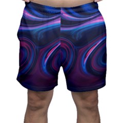 Purple Blue Swirl Abstract Men s Shorts