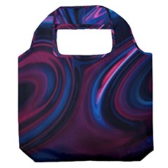 Purple Blue Swirl Abstract Premium Foldable Grocery Recycle Bag by Jancukart