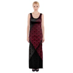 Red Black Abstract Pride Abstract Digital Art Thigh Split Maxi Dress