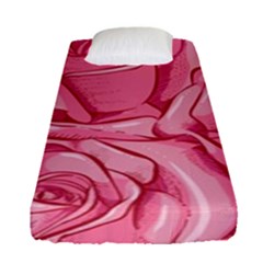 Pink Roses Pattern Floral Patterns Fitted Sheet (single Size) by Jancukart