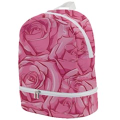 Pink Roses Pattern Floral Patterns Zip Bottom Backpack by Jancukart